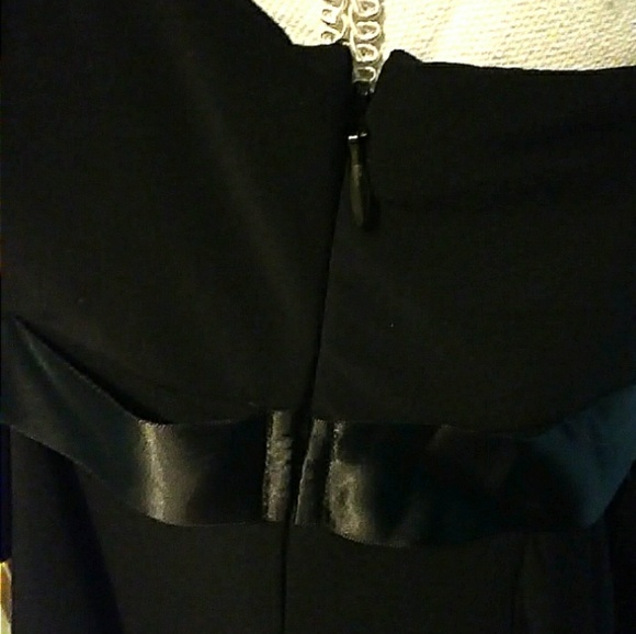 Vintage Black Rhinestone Evening Gown Prom Dress - Picture 3 of 8